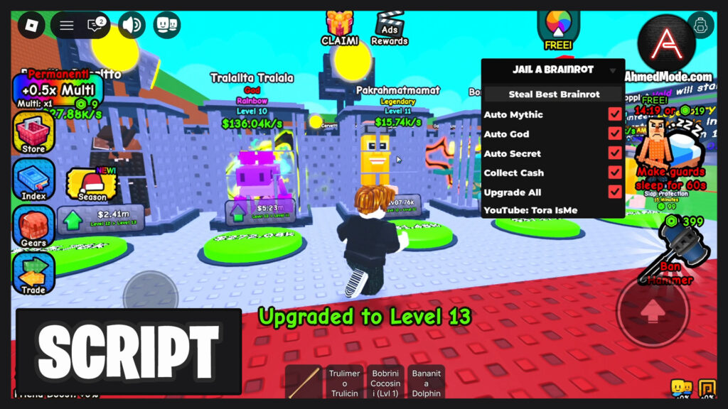 Jail a Brainrot Script Steal Best Brainrot & Auto Mythic – Roblox