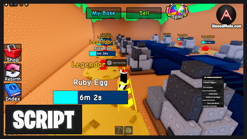 My Mining Brainrots Script Dupe Eggs, Auto Farm & Auto Sell – Roblox