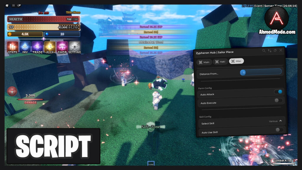 Sailor Piece Script Auto Farm, Kill Aura, Max Stats & Auto Skills – Roblox