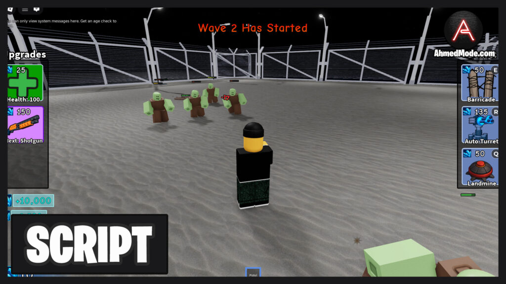 Survive Zombie Arena Script Auto Farm, Kill All, God Mode, Auto Upgrade & Auto Buy – Roblox