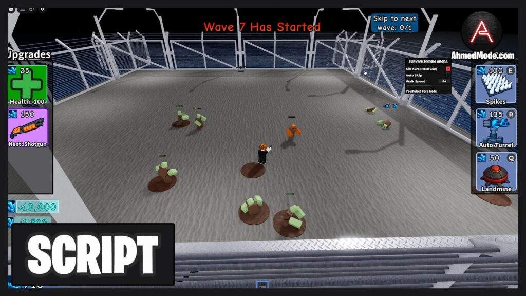 Survive Zombie Arena Script Auto Farm, Kill Aura, God Mode, Auto Upgrade & Auto Buy – Roblox