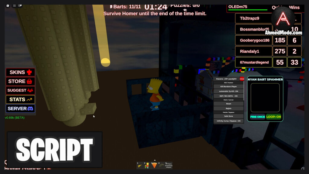 You VS Homer Script Auto Farm Quidz, Kill Aura & Fly – Roblox