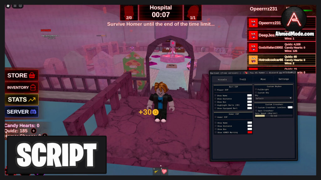 You VS Homer Script Auto Farm Quidz, Kill Aura & Fly – Roblox