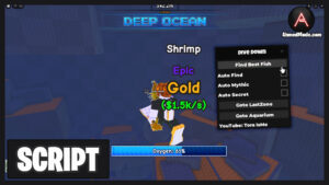 Dive Down Script Auto Find, Collect Cash & Find Best Fish – Roblox