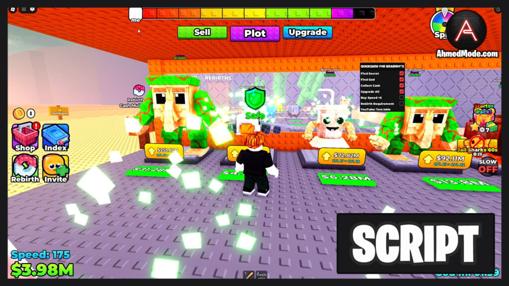 Escape Quicksand for Brainrots Script Auto Find Secret, Auto Find God & Collect Cash – Roblox