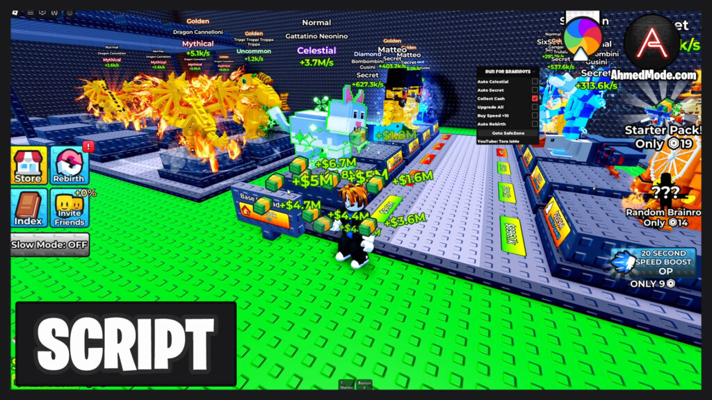 Run For Brainrots Script Auto Find, Collect Cash & Auto Rebirth – Roblox