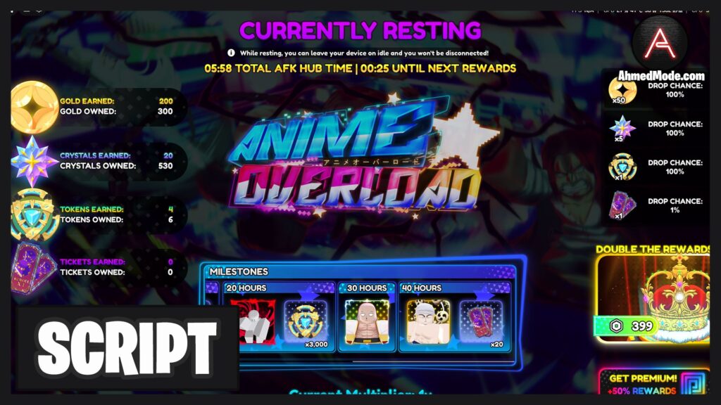 Anime Overload Script Auto Farm, Auto Place & Auto Upgrade – Roblox