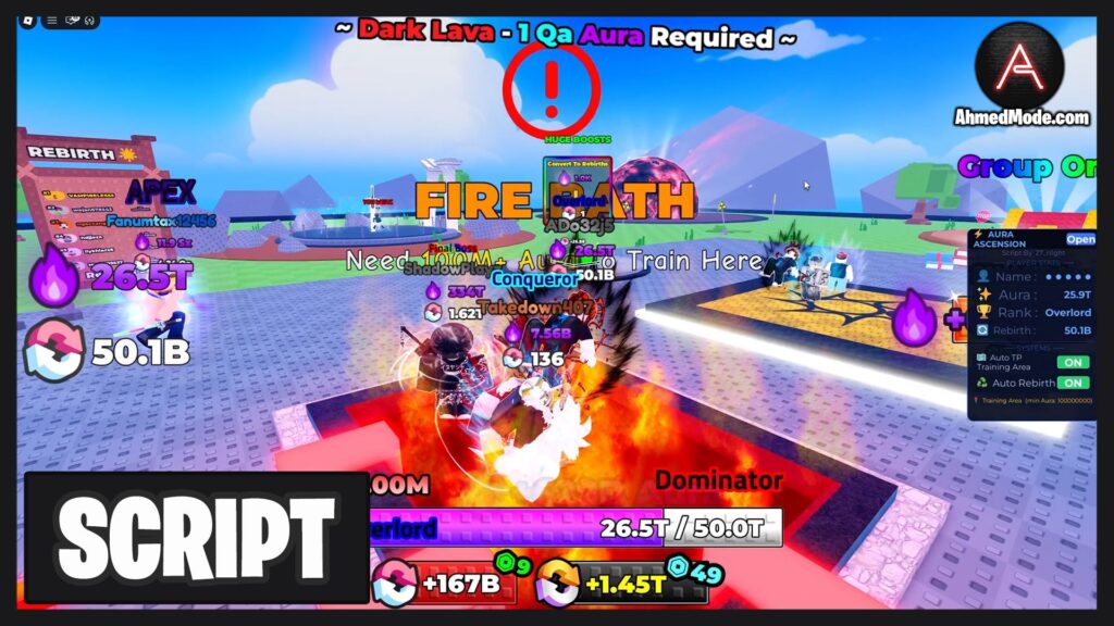 Aura Ascension Script Auto Farm Aura, Auto TP Training Area & Auto Rebirth – Roblox