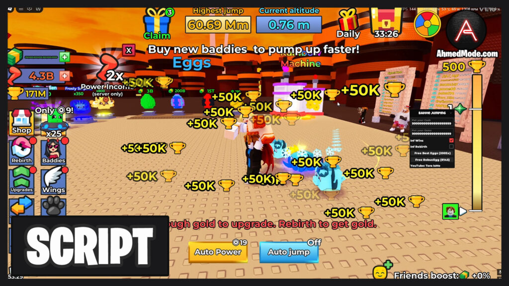 Baddie Jumping Script Infinite Cash, Infinite Gems & Free Eggs – Roblox