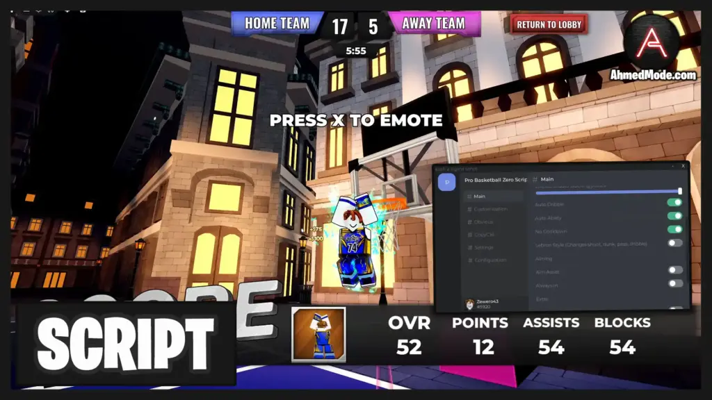 Basketball: Zero Script Auto Score, Walkspeed & Auto Dribble – Roblox