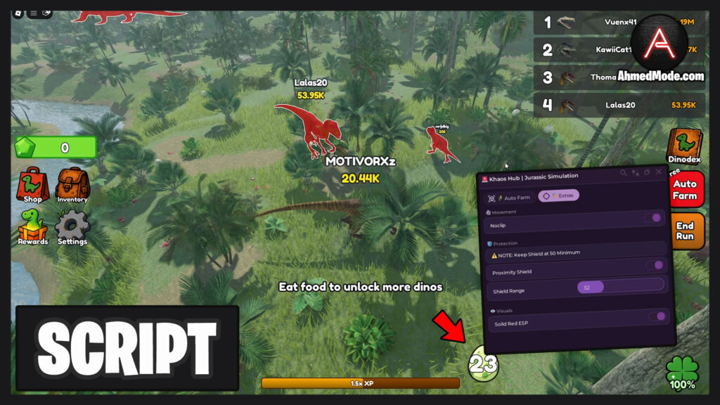 Be Dino Script Auto Farm, Auto Eat & God Mode – Roblox
