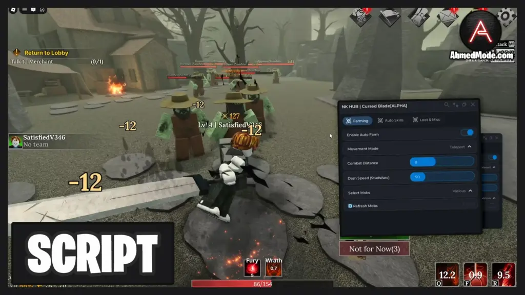 Cursed Blade Script Auto Farm, Kill Aura, Collect Loot & Auto Sell – Roblox