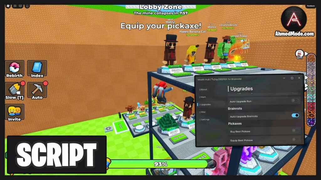 Dig DEEPER for Brainrots Script Auto Farm, Collect Cash & Upgrade All – Roblox