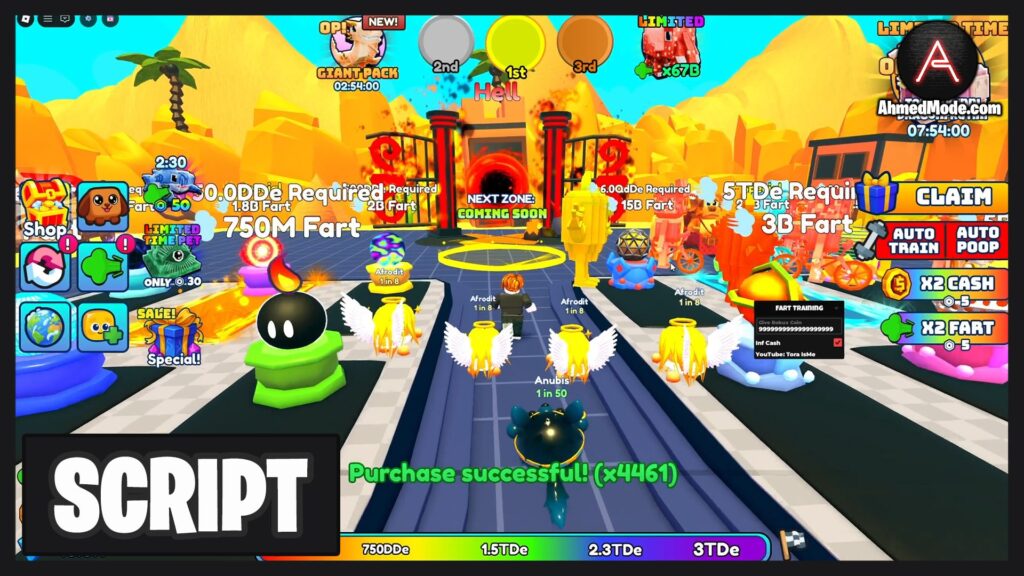 Fart Training Script Infinite Cash, Infinite Eggs & Auto Rebirth – Roblox