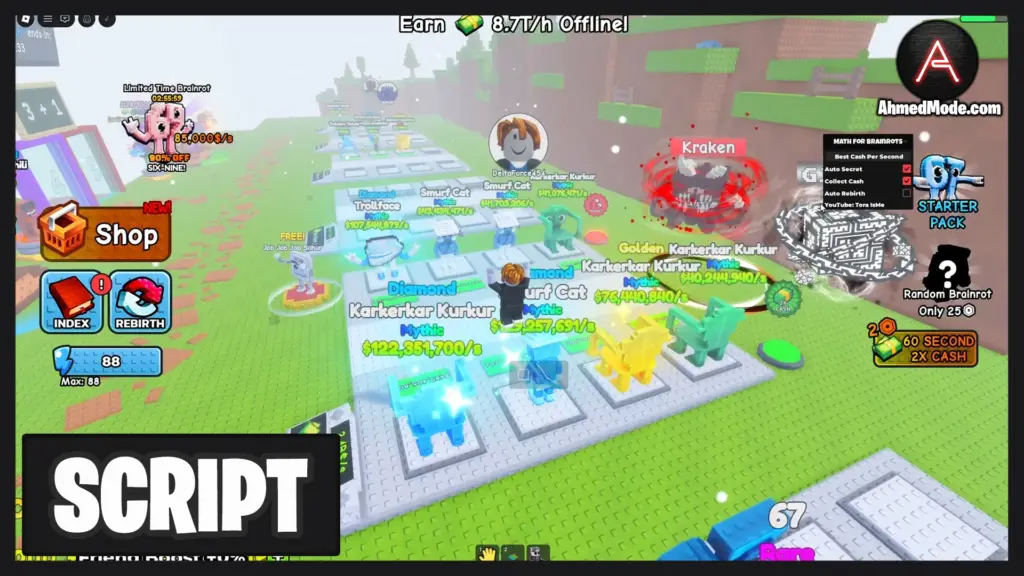 Math for Brainrots Script Auto Farm, Collect Cash & Auto Rebirth – Roblox