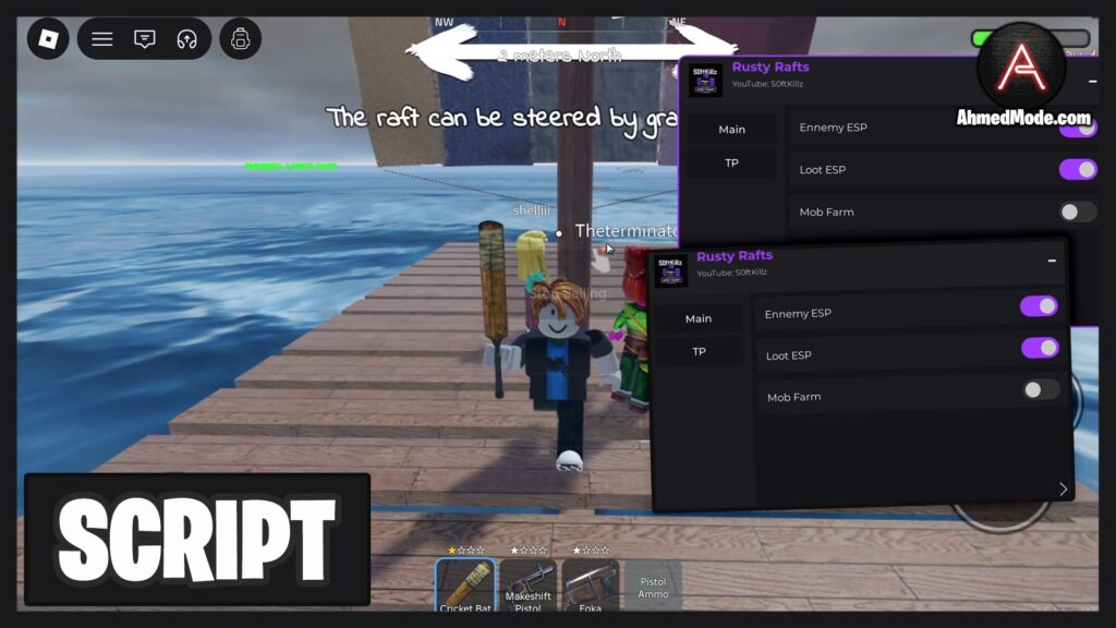 Rusty Rafts Script Auto Farm Loot Boxes, God Mode, ESP & Kill Aura – Roblox