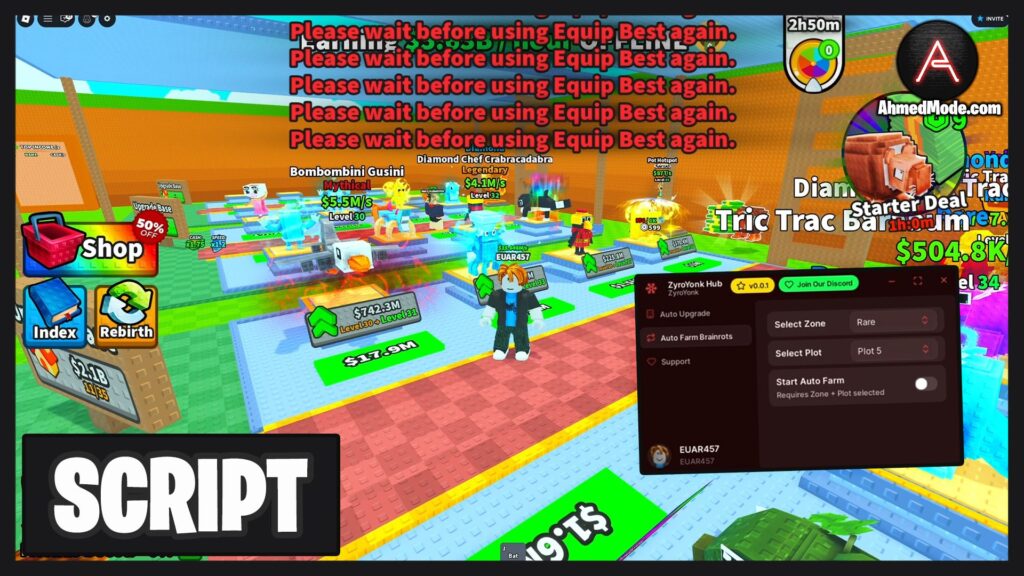 Shrink For Brainrots Script Auto Farm, Collect Cash, Upgrade All & Auto Sell – Roblox