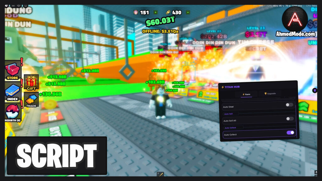 Swing Obby for Brainrots Script Auto Steal, Collect Cash & Auto Upgrade – Roblox