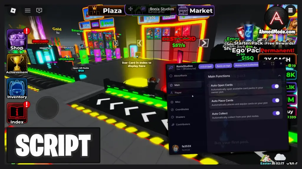 Anime Card Collection Script Auto Open Cards, Auto Place Cards, Collect Cash & Auto Buy Cards – Roblox