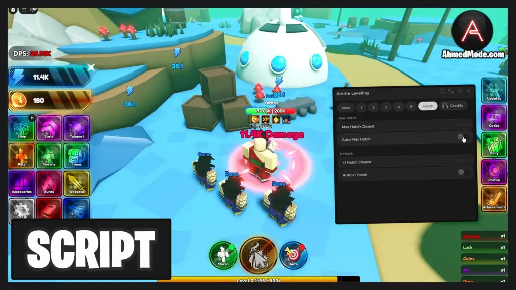 Anime Leveling Script Auto Farm, Kill Aura & Auto Hatch – Roblox