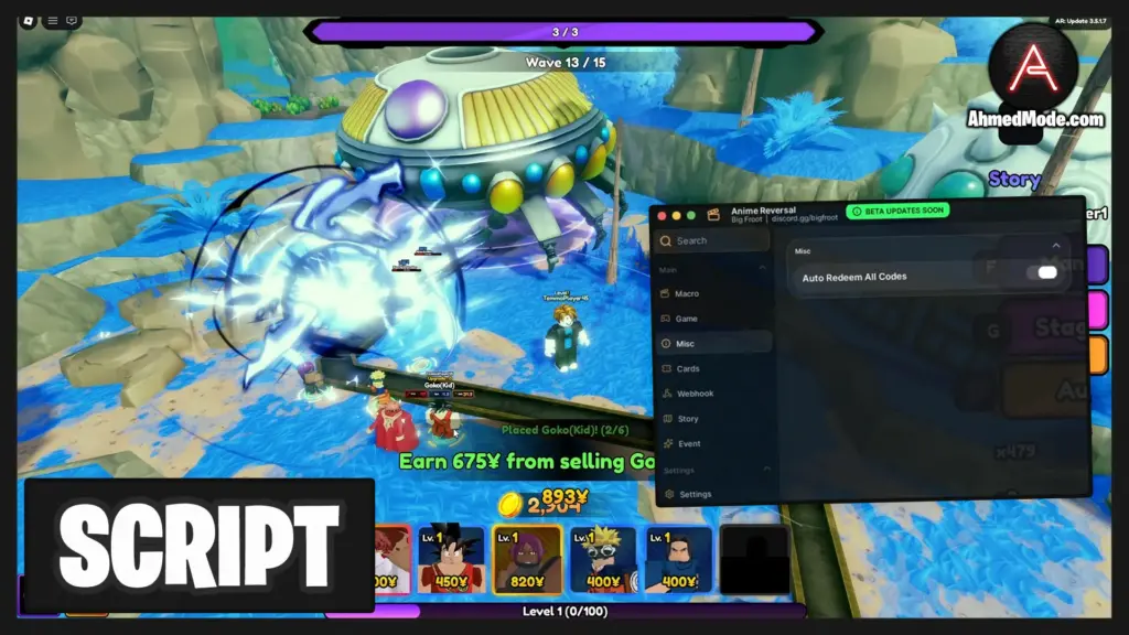 Anime Reversal Script Auto Farm, Auto Place, Auto Upgrade & Macro – Roblox