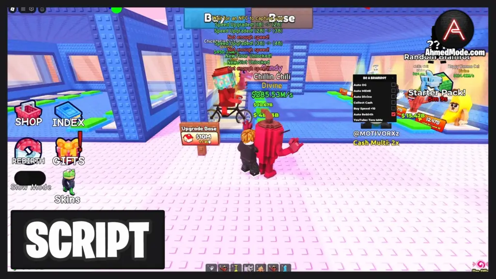 Be a Brainrot Script Auto Farm Brainrots, Collect Cash, Upgrade All & Auto Rebirth – Roblox