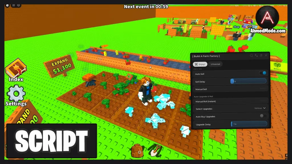 Build A Farm Factory Script Auto Farm, Auto Sell, Auto Roll & Auto Upgrade – Roblox