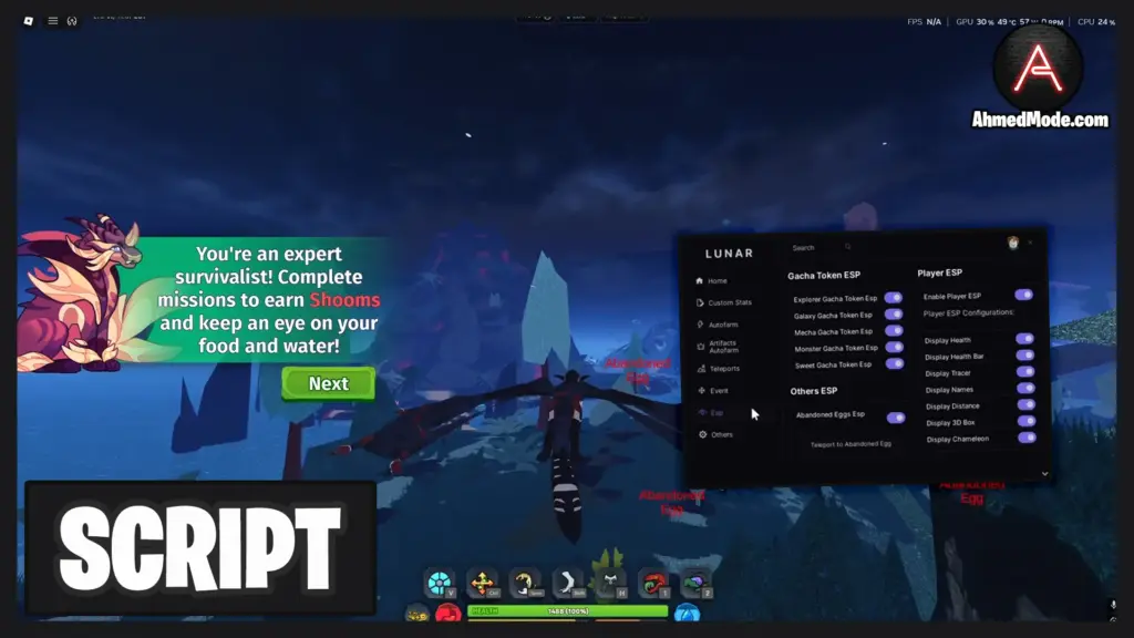 Creatures of Sonaria Script Auto Farm, Auto Eat, Auto Drink & ESP – Roblox