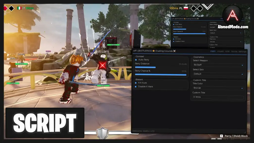 Dueling Grounds Script Kill Aura & Auto Parry – Roblox