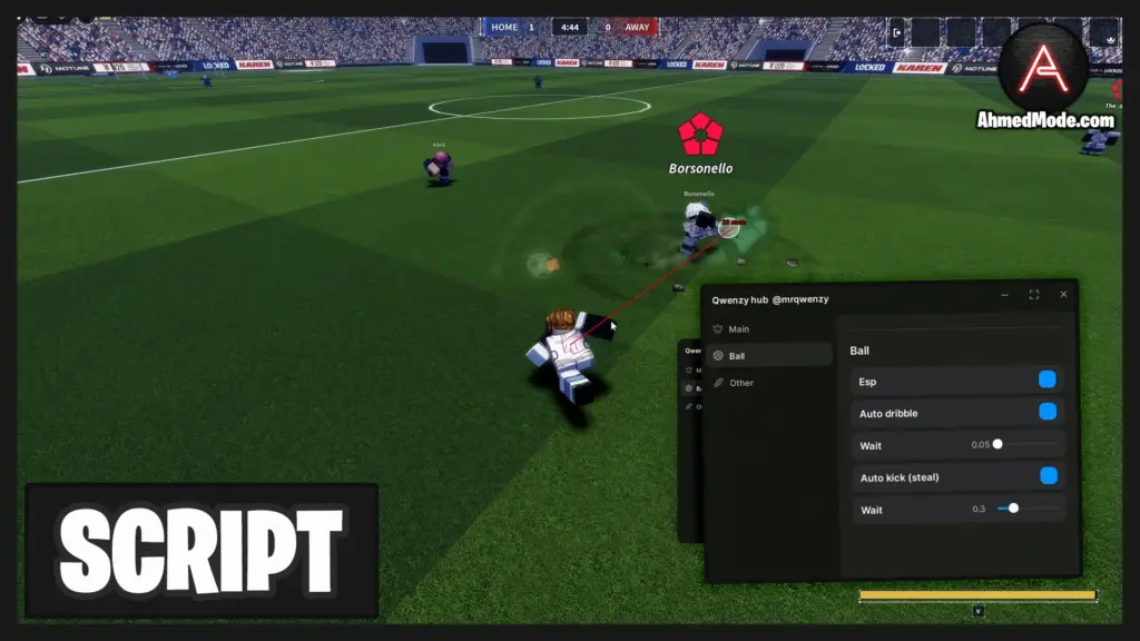 LOCKED:2 Script Auto Score, Auto Dribble, Auto Kick, ESP & Walkspeed – Roblox