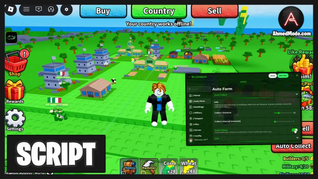 Mini War Script Auto Farm, Auto Buy & Auto Sell – Roblox
