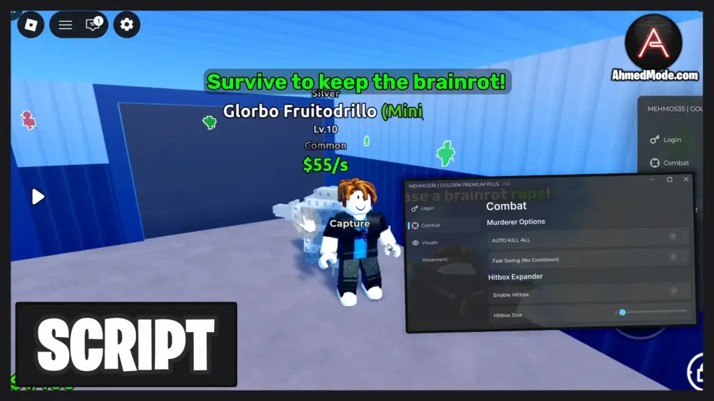 Murder Mystery For Brainrots Script Auto Survive, ESP & Collect Brainrots – Roblox