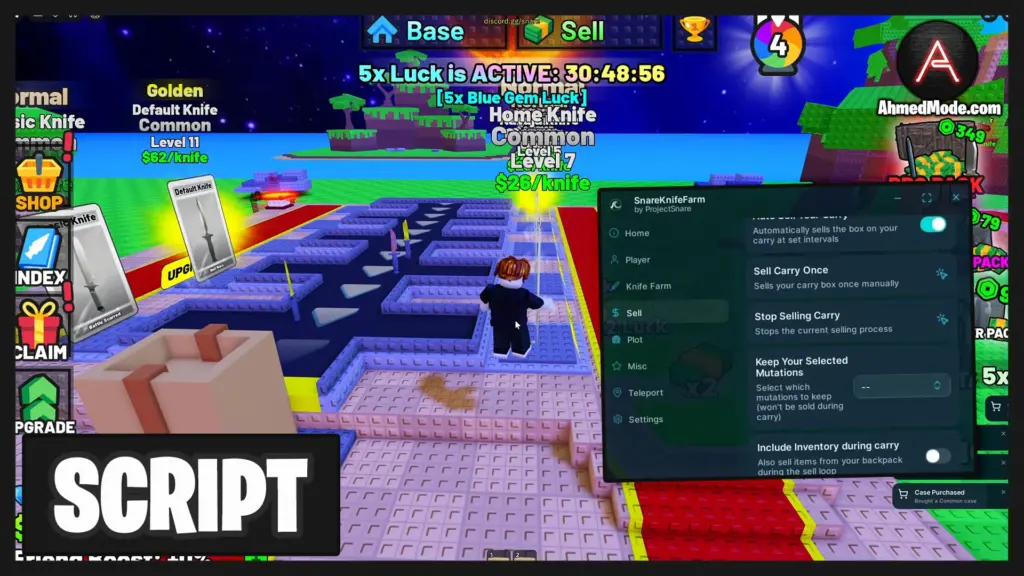 My Knife Farm Script Auto Roll, Auto Buy, Auto Sell & Auto Upgrade – Roblox