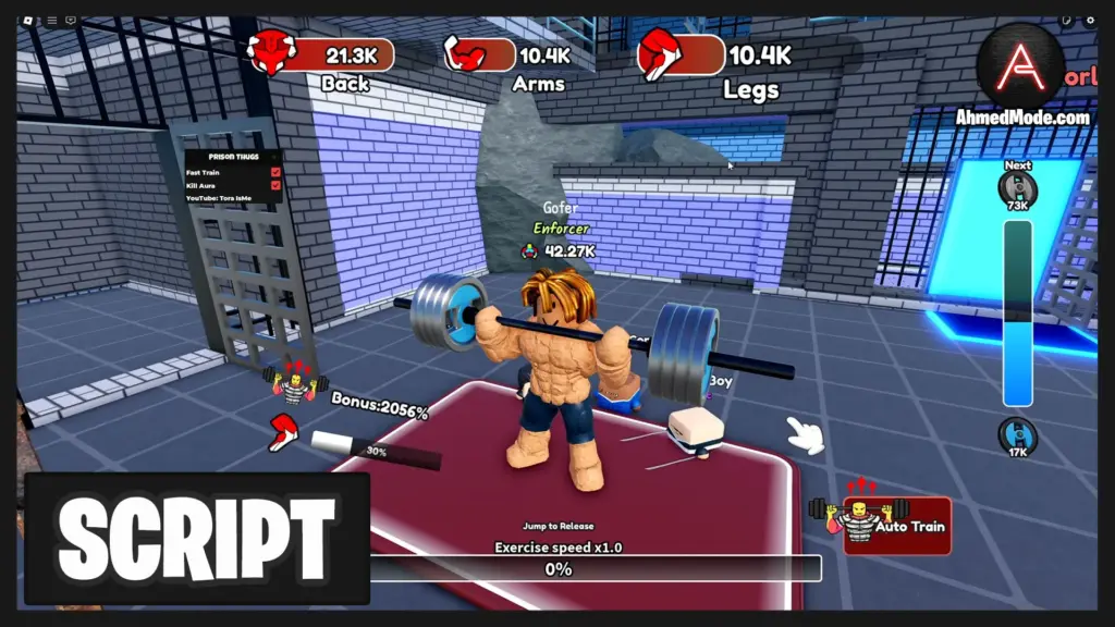 Prison Thugs Script Auto Farm, Fast Train & Kill Aura – Roblox