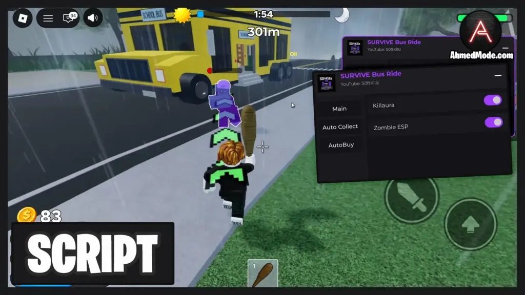 SURVIVE Bus Ride Script Kill Aura, Collect All Loot & Zombie ESP – Roblox