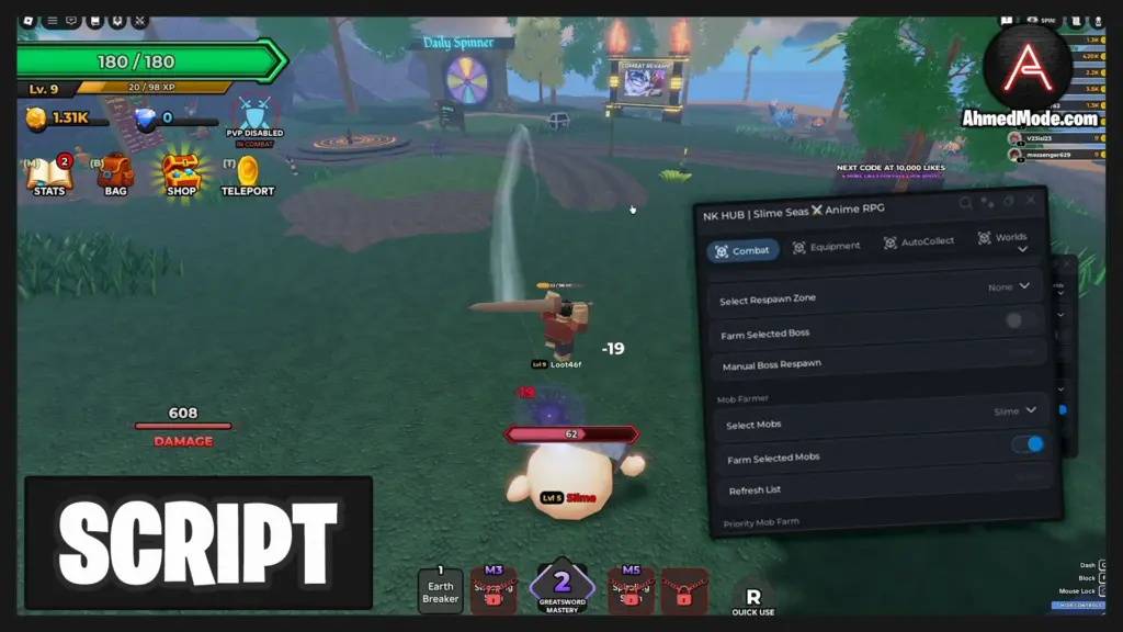 Slime Seas Script Auto Farm, Kill Aura, Max Stats & Auto Sell – Roblox