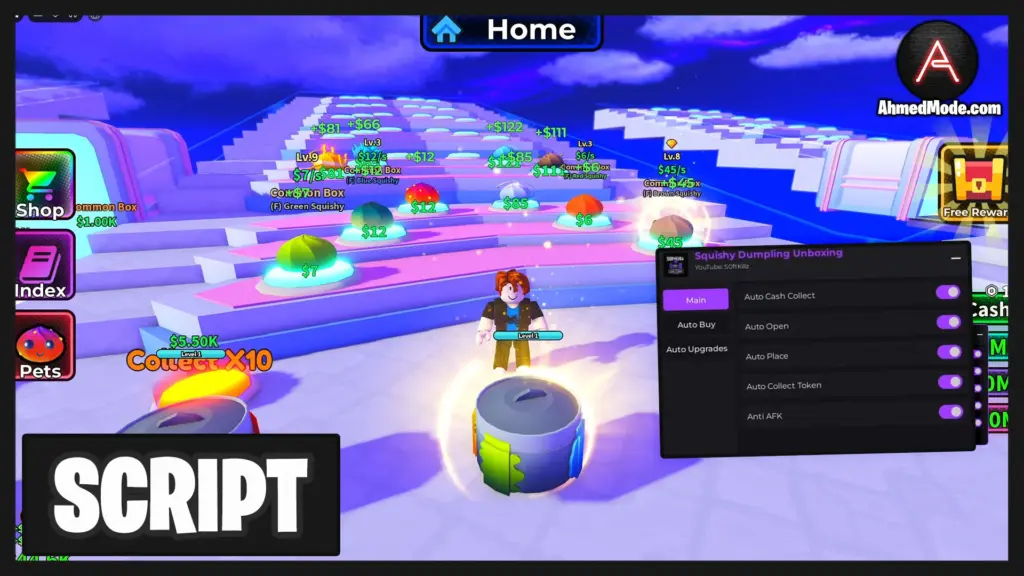 Squishy Dumpling Unboxing Script Auto Farm, Auto Buy & Auto Place – Roblox