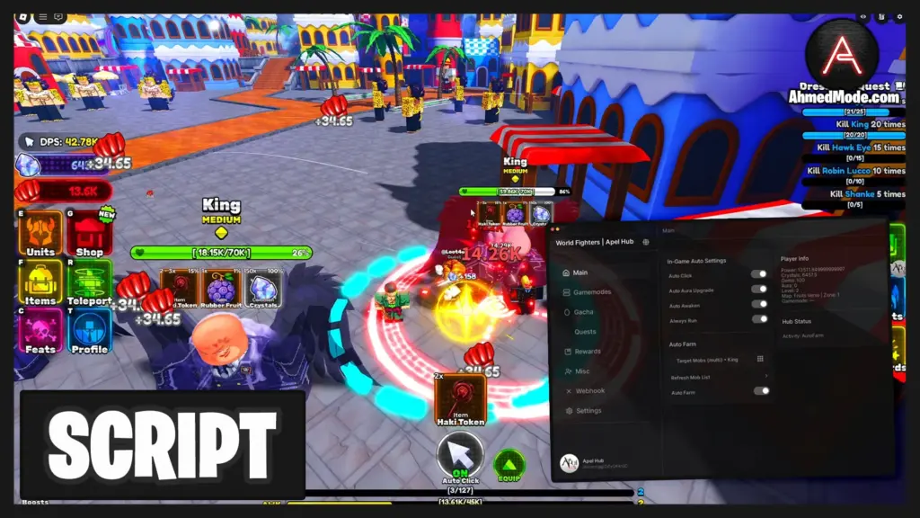 World Fighters Script Auto Farm, Auto Open Stars & Auto Aura Upgrade – Roblox