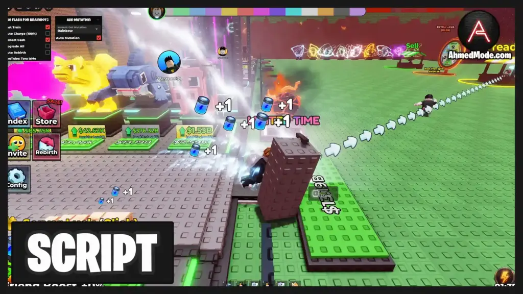 Be Flash For Brainrots Script Auto Farm Brainrots, Collect Cash, Upgrade All & Fast Train – Roblox