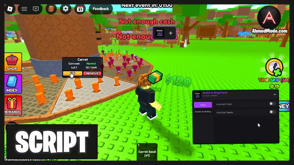 Build A Ring Farm Script Auto Roll, Auto Upgrade, Auto Sell, Auto Plant & Auto Buy – Roblox