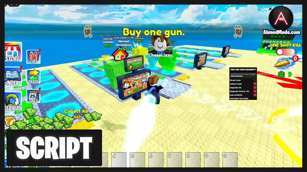 Find and Snipe Brainrot Script Auto Snipe, Auto Upgrade, Auto Rebirth & Collect Cash – Roblox