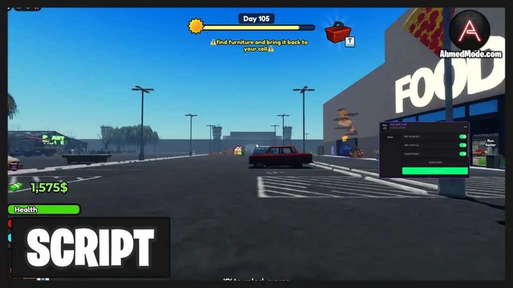 My Jail Cell Script Infinite Cash, Infinite Hunger & Speed Boost – Roblox