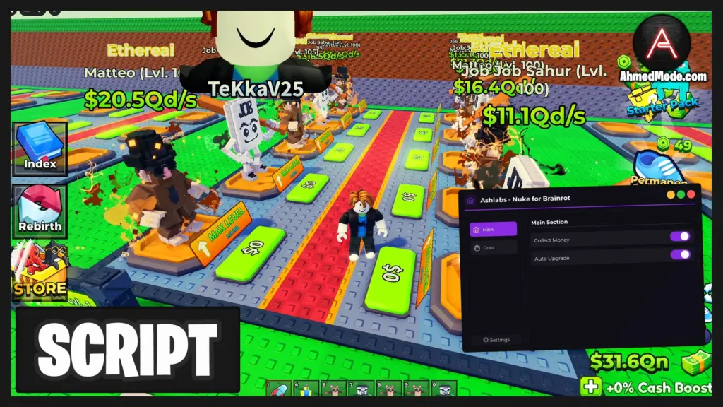Nuke for Brainrot Script Auto Farm Brainrots, Collect Cash & Auto Upgrade – Roblox