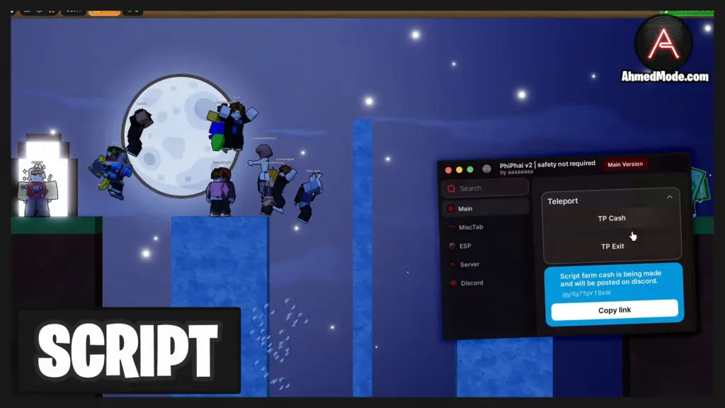 Safety NOT Required Script TP Cash & TP Exit – Roblox