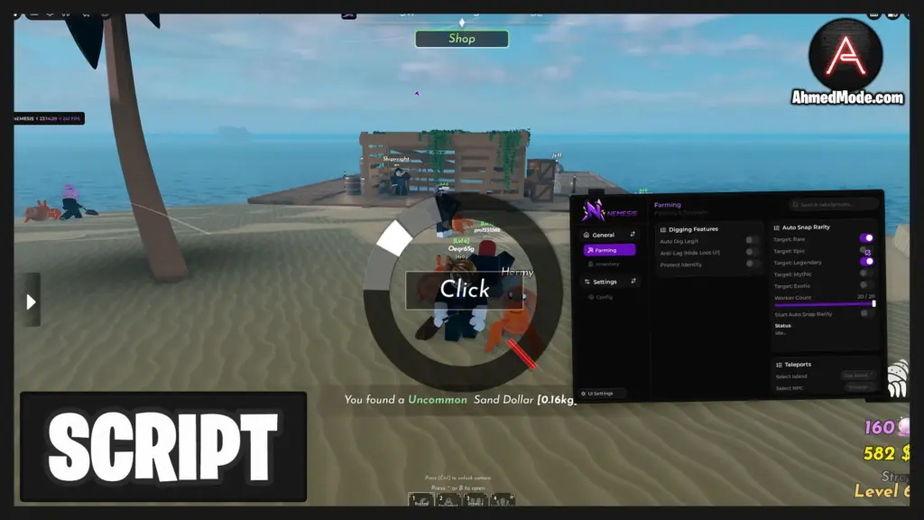 Shells Script Auto Farm, Auto Dig, Auto Sell & Auto Upgrade – Roblox
