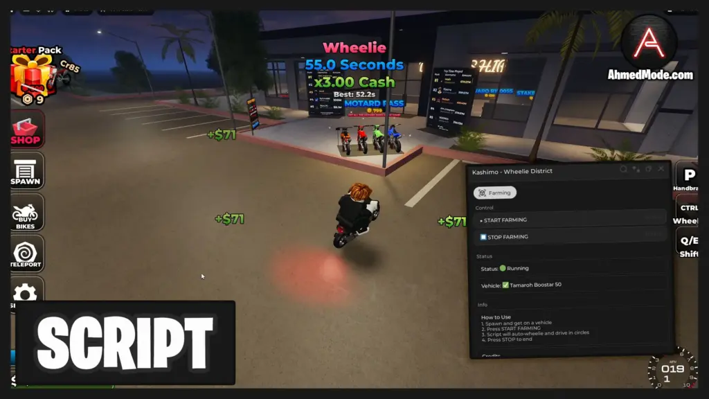 Wheelie District Script Auto Farm – Roblox