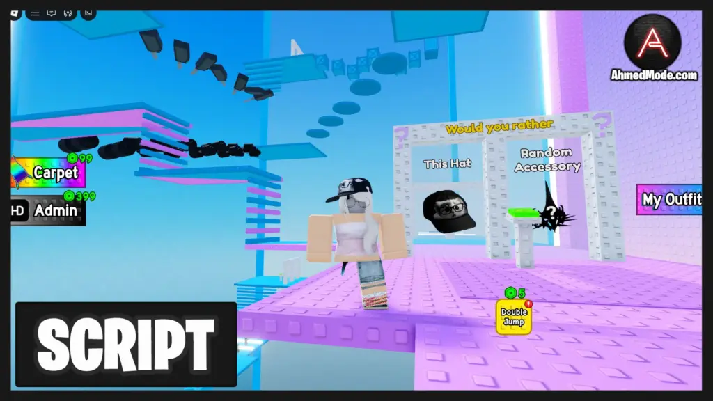 Would You Rather Boys & Girls Outfit Tower Script Auto Finish Obby, Unlock Admin & Slap Aura – Roblox