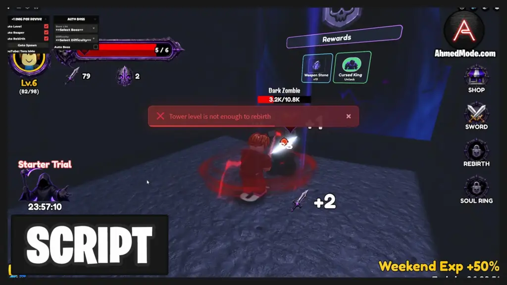 +1 DMG Per Revive Script Auto Farm, Auto Attack, Auto Upgrade & Auto Rebirth – Roblox