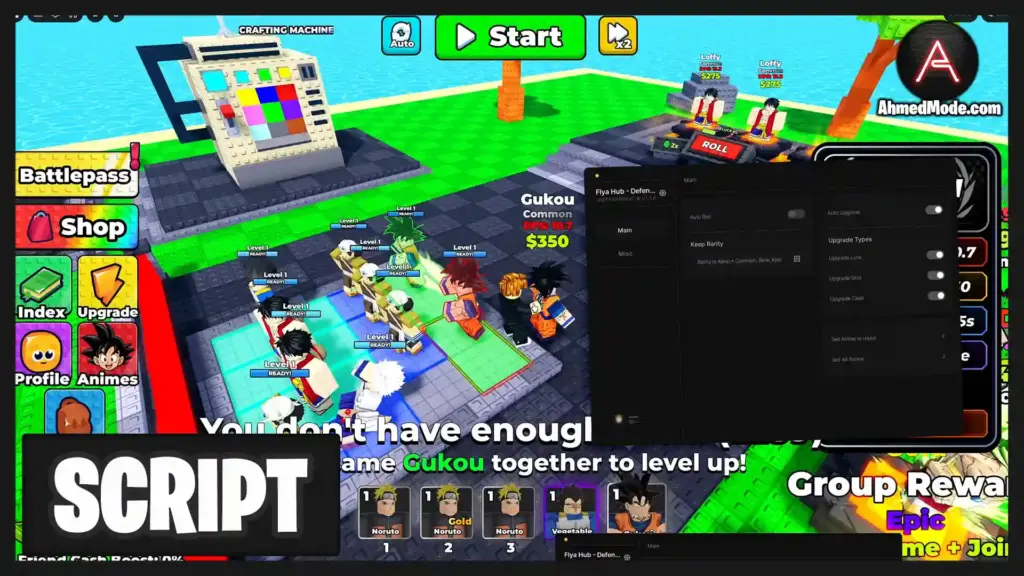 Defend ur base with anime Script Auto Farm, Auto Roll, Auto Place & Auto Upgrade – Roblox