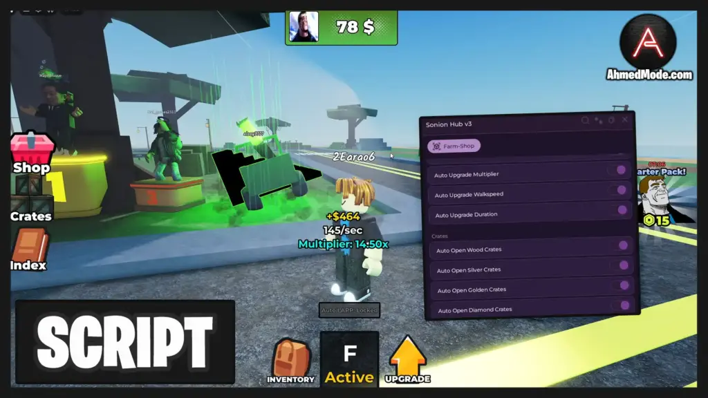Excuse me sir Script Auto Farm, Auto Upgrade & Auto Open Crates – Roblox
